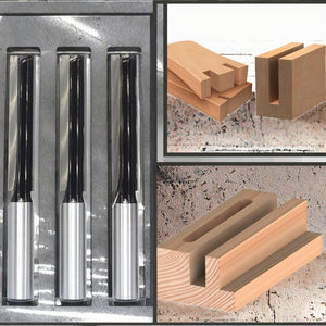 Mèches de toupie droites à tige de 1/2 pouces <span class=keywords><strong>Extra</strong></span> longues à double cannelure en carbure de 2.5 pouces pour le travail du bois-Dadoing plongeant ODM OEM - Product Image 3