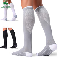 Chaussettes de compression respirantes mi-hautes pour femmes et hommes, idéales pour la course, les voyages et l'hiver, en polyamide/nylon tricoté, avec revers personnalisable