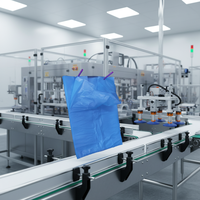 Sac en plastique bleu et rouge HDPE à ouverture facile pour utilisation manuelle ou emballage automatique par machine