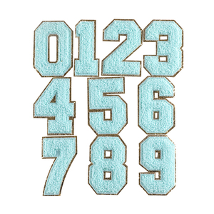 Phổ biến 0-9 8cm cao màu sắc khác nhau Chenille sắt trên thêu số các bản vá lỗi - Product Image 4