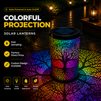 Lampu Gantung Proyeksi Surya BSCI Motif Kupu-kupu Bunga Warna-warni Dekorasi Tahan Air Luar Ruangan untuk Teras, Halaman, dan Lanskap