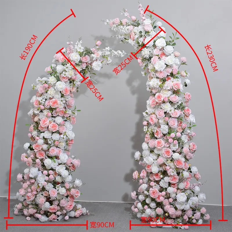 Hoekframe Simulatie Bloemenkunst Kerkraam Tentoonstellingshal Scène Lay-Out Boog Voorstel Bruiloft Achtergronddecoratie