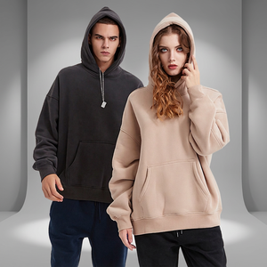 Sudadera con Capucha Unisex Extra Grande, Color Sólido, Forro Polar, Diseño con Bolsillos, Corte Regular, Ropa de Otoño - Product Image 5