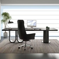 Bureau de direction commercial italien sur mesure, table moderne simple en bois massif, bureau d'ordinateur, poste de travail, bureau d'étude, lumière saine