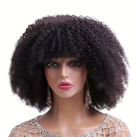 Perruque Afro Bouclée Courte et Volumineuse Style Exotique Européen-Américain, Idéale pour le Quotidien, Meilleure Vente, avec Bonnet de Perruque Intégré