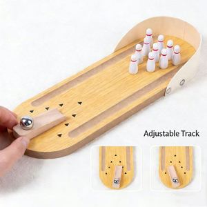 Children's Educational Wooden Toys Mini <b>Bowling</b> Baby Parent-child Interactive Desktop <b>Bowling</b> Wooden Decompression Leisure Toys - Product Image 4