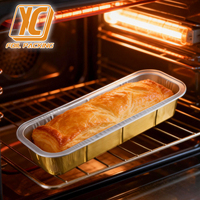 Moules à pain jetables en aluminium XC Y55 1000 ml avec couvercle en plastique PET pour livraison de produits de boulangerie