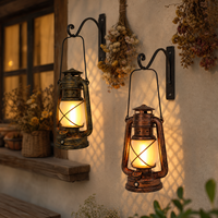 Lanterne de camping LED rétro rechargeable, effet flamme, option de suspension vintage, ABS blanc/rouge/bleu pour la décoration de jardin et d'extérieur