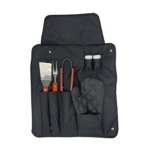 ชุดเครื่องมือบาร์บีคิวพร้อมที่จับไม้เคลือบกลางแจ้งแบบพกพาบาร์บีคิวชุดเครื่องมือทําความสะอาดผ้ากันเปื้อนและ Avental สําหรับ Churrasco Churrasqueiro - Product Image 6