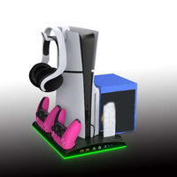 Station de charge verticale pour console PS5/Slim, support de charge rapide pour manette, écran LED, ventilateur de refroidissement