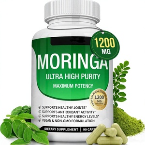Cápsulas de Hoja de Moringa 1200 Mg, Suplemento Dietético Vegano a Base de Hierbas para Adultos, Apoyo para la Salud Inmunológica e Intestinal - Product Image 4
