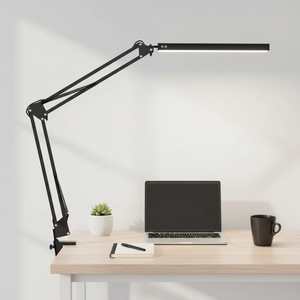 आधुनिक सरल लक्जरी एल्यूमीनियम आंखों की सुरक्षा लंबे हाथ की डेस्क लैंप लचीला रिमोट कंट्रोल डीसी क्लिप टेबल लैंप डाइमिबल इलेक्ट्रिक - Product Image 1