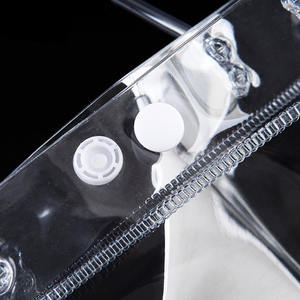 Sacola de compras para presente de plástico transparente com botão, sacola de compras para mulheres com logotipo personalizado à prova d'água barata por atacado - Product Image 4