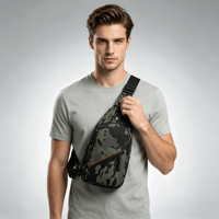 Sac de Poitrine Homme de Voyage Grande Capacité en Nylon Imperméable avec Fermeture Éclair, Recharge USB, Idéal pour le Sport et les Activités de Plein Air – Vente en Gros Personnalisée