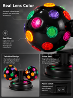 Lumière disco LED double MX-6021 pour événements de Noël, 6000K, lumière du jour, alerte colorée, certifiée EMC+LVD+ROHS, 31x12x16cm, pour la décoration de la pièce pendant les fêtes
