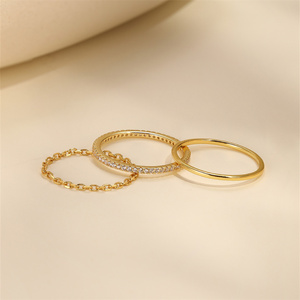 ทองคำ # แหวนเงินแท้ S925 ดีไซน์หรูหราทันสมัย 7 แบบ 3 ชุด - Product Image 2