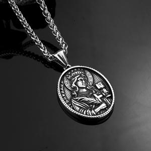 Collar con Colgante de Acero Inoxidable para Hombre, Diseño Griego Antiguo de María, Joyería de Regalo, Accesorio de Moda - Product Image 1