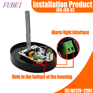 FUBEI <span class=keywords><strong>Lampe</strong></span> d'alarme clignotante LED orange pour portail battant, alimentation CC ou CA 12V à 220V, pour systèmes automatiques - Product Image 4