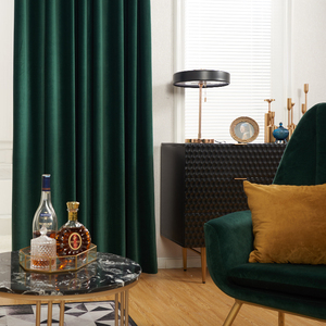 Luce di lusso retrò americano francese nord europa soggiorno <span class=keywords><strong>verde</strong></span> scuro smeraldo pieno di luce ombreggiatura tenda di <span class=keywords><strong>velluto</strong></span> - Product Image 3