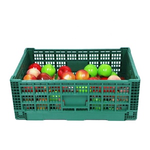 More durable nice quality mesh wall stackable Plastic foldable Logistics crate for milk / fruit and vegetable storage