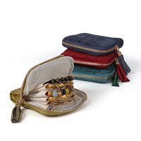 Nouvelle arrivée : Pochette de rangement portable carrée à fermeture éclair pour bagues, colliers et bracelets – Sacs à bijoux