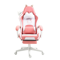 Chaise de bureau inclinable de jeu populaire au Canada, oreilles de chat mignonnes, lapin noir rose, massage, chaise de bureau inclinable pour ordinateur, canapé pour chat et chien