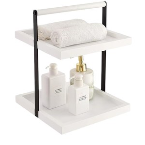 <b>Wooden</b> Bathroom Storage Rack With Metal Frame 60X70cm Multi Layer Organizer For <b>Desk</b> And Sink Area - Product Image 5