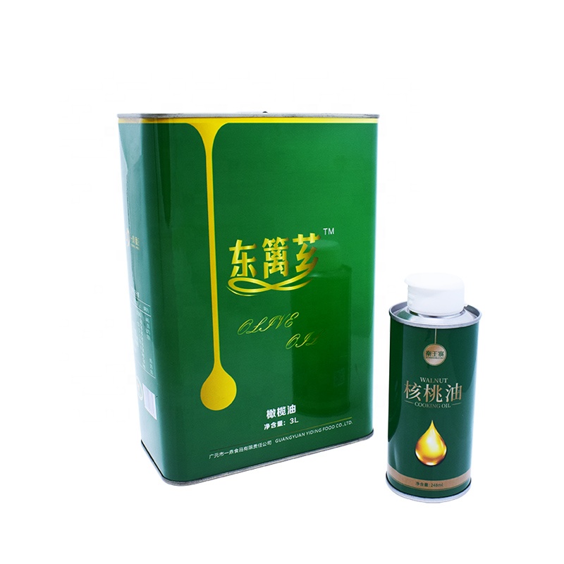 OEM ODM 4 L cooking Sunflower Oil tin Metal tinplate Square Tin C an canned Olive Oil Can With Plastic Lid