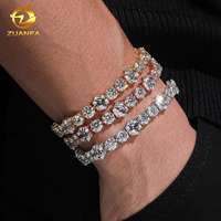 Nouvel Arrivage Bracelet Tennis de Luxe en Moissanite à Taille Fantaisie, en Argent 925, Bijoux Hip Hop