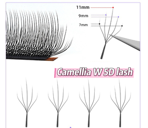 Marque de distributeur personnalisée, extensions de cils préfabriquées, trèfle en éventail, volume C/D/Curl, extension de cils volants 3D/4D/5D W obliques - Product Image 3