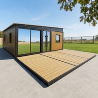 Maison conteneur extensible préfabriquée, 2 chambres, cabane de luxe portable, maison conteneur mobile, résistante à la neige, toit en pente