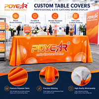 Housse de table publicitaire personnalisée imprimée par sublimation, nappes de table pour salons professionnels, nappes de table imperméables en polyester extensible et spandex