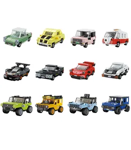 迷你向后拉汽车建筑砖DIY汽车卡车派对青睐茎乐高儿童玩具礼品微型积木汽车玩具
