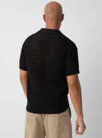 T-shirt en maille personnalisé avec logo, pull en crochet ajouré pour l'été et le printemps, chemise en crochet à manches courtes, col en V, polo en maille pour homme