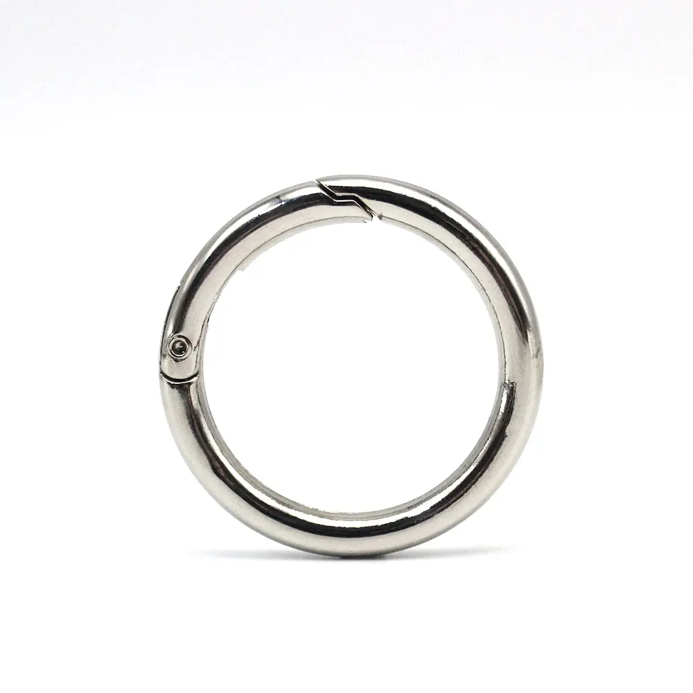 Nickel freier glänzender heller Metall feder ring Kunden spezifisches Logo Runde und quadratische Drahts chnapp ringe für Handtaschen