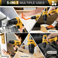 Kit d'outils à main multifonction 105 pièces avec batterie au lithium 12V, coffret rigide, vis de machine de qualité professionnelle, OEM