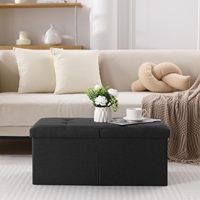 Pouf de rangement pliable moderne en PVC avec housse amovible pour chambre et salon