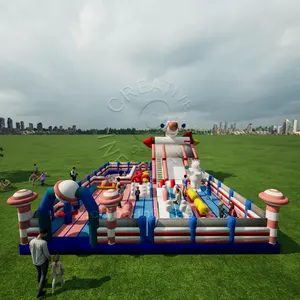 Casa de rebote inflable de PVC de alta calidad comercial, parque temático grande para exteriores para uso en parques de atracciones Unisex