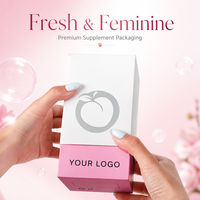 Boîte de compléments alimentaires pour femmes, rose et blanche, écologique, avec logo personnalisé, boîte de capsules nutritionnelles de qualité supérieure, vitamines et protéines pour femmes