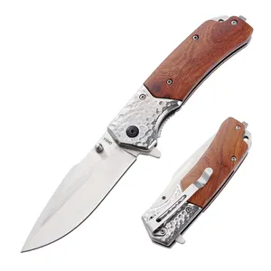 DA314 Factory Direct Selling 440c Roestvrijstalen Lemmet Houten Handvat Custom Camping Folding Pocket Knife