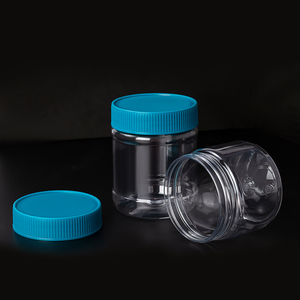 Vòng rõ ràng chai nhựa với gân vít <span class=keywords><strong>Cap</strong></span> 8/11/12/16oz Công suất thực phẩm container cho bơ đậu phộng BPA free Pet Sauce <span class=keywords><strong>Jar</strong></span> - Product Image 2