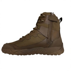 DSF604 Brown Leather Outdoor Hiking <b>Boots</b> <b>Waterproof</b> Zipper Side All Seasons <b>Men</b> Tactical <b>Boot</b> - Product Image 1