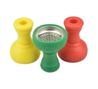 Vente en gros Bol en silicone pour narguilé Shisha Accessoires pour fumeurs Bol pour narguilé arabe avec barrière métallique au charbon de bois