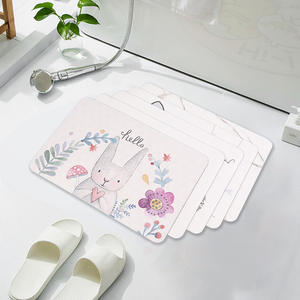 Tapis de bain en terre de diatomées rectangulaire, absorbant, séchage rapide, design minimaliste avec motif imprimé « Love » - Product Image 2