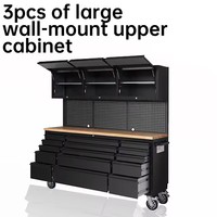 Gran combinación de herramientas gabinete garaje Banco DE TRABAJO Goma Madera en Toprolling Tool Chest Cabinet