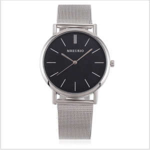 Montre à quartz pour femme, style simple, lot de 2, cadran blanc et noir, bracelet en maille, montre-bracelet décontractée et professionnelle - Product Image 5