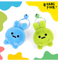 Porte-clés personnalisé en peluche lapin blanc, breloque de sac à dos, peluche à presser, cadeau d'anniversaire pour tous les âges, unisexe
