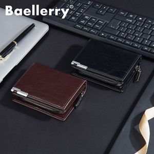 กระเป๋าสตางค์ผู้ชายแบบสั้น Baellerry สีดำกาแฟ กระเป๋าใส่เหรียญแบบมีซิปอเนกประสงค์สำหรับใช้ในชีวิตประจำวัน - Product Image 4
