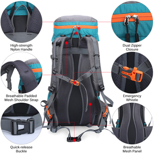 Mochila de Senderismo de 65L, Impermeable, para Deportes al Aire Libre, Viajes, para Hombres y Mujeres, Camping, Trekking, Excursionismo - Product Image 4