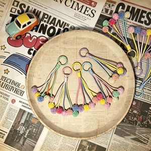 <b>Sweet</b> Style Colorful Plush Ball Keychain Pendant Wholesale Suitable for Girls As a Gift - Product Image 2